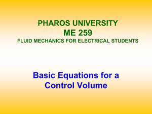Introduction to Fluid Mechanics - Pharos University in Alexandria
