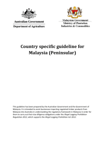 Country specific guideline for Malaysia (Peninsular)