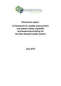 Discussion paper: A framework for quality improvement and patient