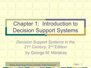 Introduction to Decision Support System