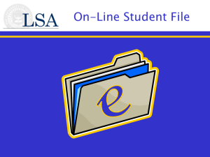 LSA On-Line Student File Training (Powerpoint presentation)