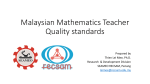 Malaysian Mathematics Teacher standards