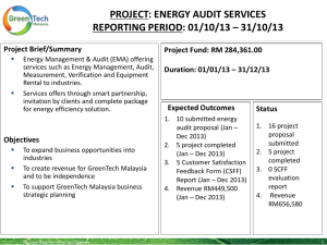project: energy audit services reporting period: 01/10/13