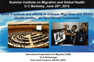 Good Practices and efforts to address Migration and Global Health