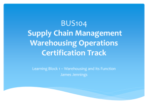 ECC - Warehousing - Learning Block 1