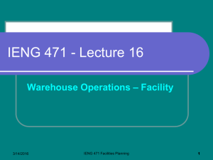 IENG 471 Lecture 16: Warehouse Operations