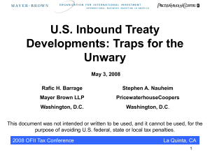 Treaty Protocol - Organization For International Investment