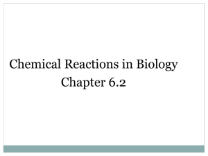 Chapter 6.2: Chemical Reactions in Biology