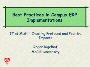 Best Practices in Campus ERP Implementations