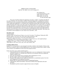 Eng 29 Syllabus - Saint Mary's College of California