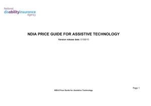 NDIA Price Guide for Assistive Technology