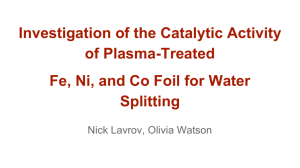 Investigation of the Catalytic Activity of Plasma