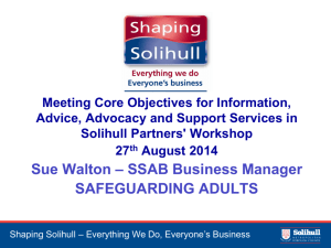 Safeguarding Adults Standard 1 - Solihull Community Enterprise for