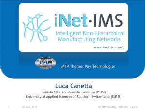 iNet-IMS Presentation - Intelligent Manufacturing Systems