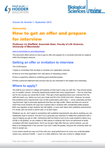 Getting an offer or invitation to interview