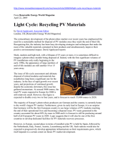Light Cycle: Recycling PV Materials