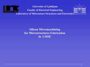 Silicon Micromachining for Microstructures Fabrication - Minaeast-Net