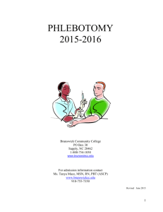 2015-16 Phlebotomy Brochure - Brunswick Community College