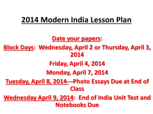 2014 Modern India Lesson Plan Date your papers