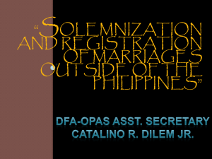 solemnization and registration of marriages outside of the philippines
