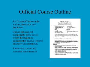 Student Learning Outcomes - Course Level