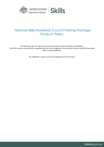 Training Package Products Policy.