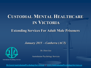Custodial Mental Healthcare - Australasian Psychology Services