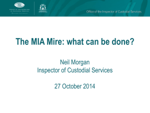 View Inspector of Custodial Services Neil Morgan's presentation at