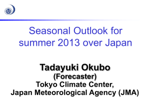 Seasonal Outlook for summer 2013 over Japan