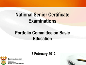 National Senior Certificate Examinations