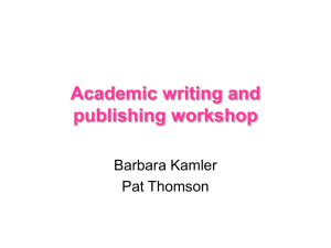 Academic writing and publishing workshop