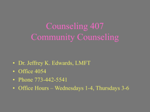 Psychotherapy in Community Counseling fall2006