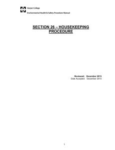 Section 26 - Housekeeping Procedure Objective