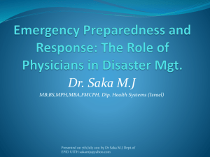 Final Emergency Preparedness and Response