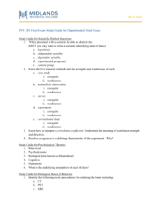 2014-2015 PSY 201 Final Exam Study Guide for Departmental Final