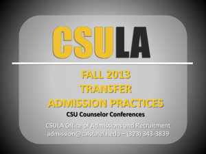 Fall 2013 Admissions - The California State University