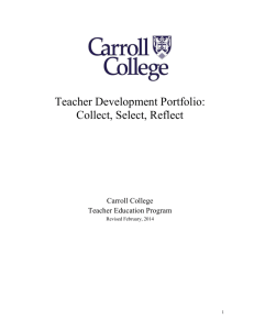 The Teacher Development Portfolio Process