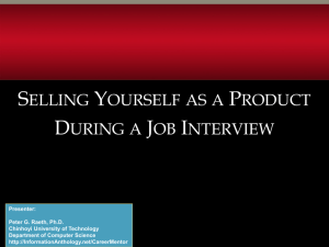 Selling Yourself as a Product During Job