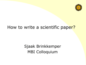 How to write a scientific paper? - Department of Information and