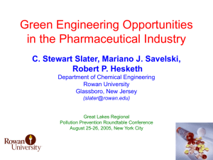 Green Engineering Opportunities in the Pharmaceutical Industry