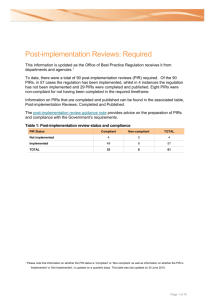 Post-implementation Reviews: Required
