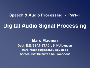 Speech and Audio Signal Processing - Home pages of ESAT