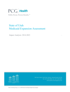 State of Utah Medicaid Expansion Options