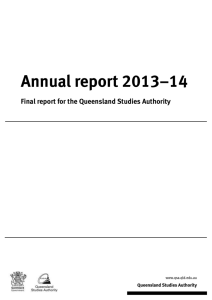 Annual report 2013*14 - Queensland Curriculum and Assessment