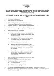 Property Return Form and Sanction for House Construction