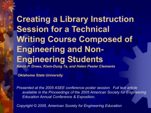 Creating a Library Instruction Session for a Technical Writing Course