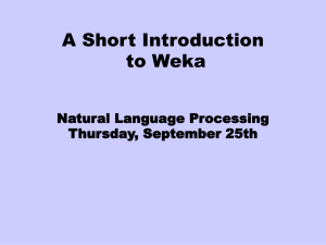 Introduction to Weka