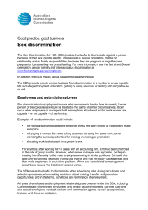 Sex discrimination - Australian Human Rights Commission