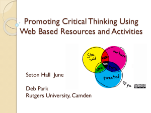 Web Based Resources and Activities