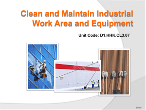 PPT Clean & maintain ind work area & Equip 300812